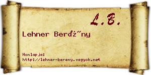 Lehner Berény névjegykártya